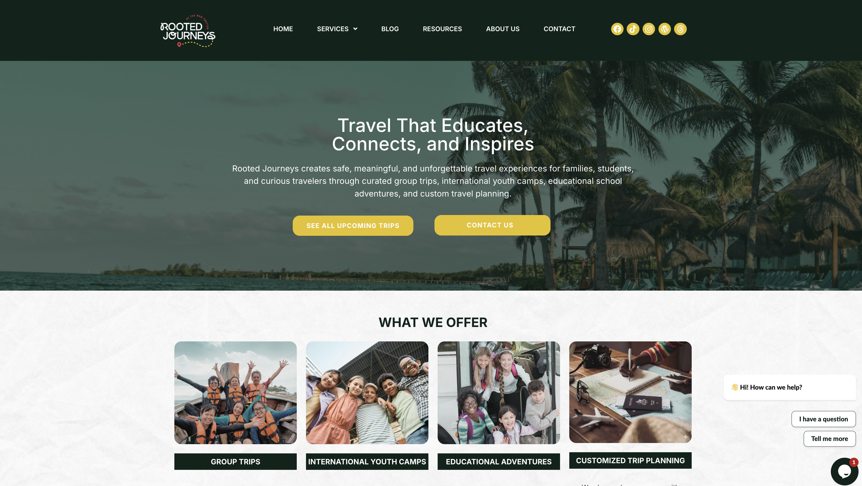 Rooted Journeys website built by 1StepAhead