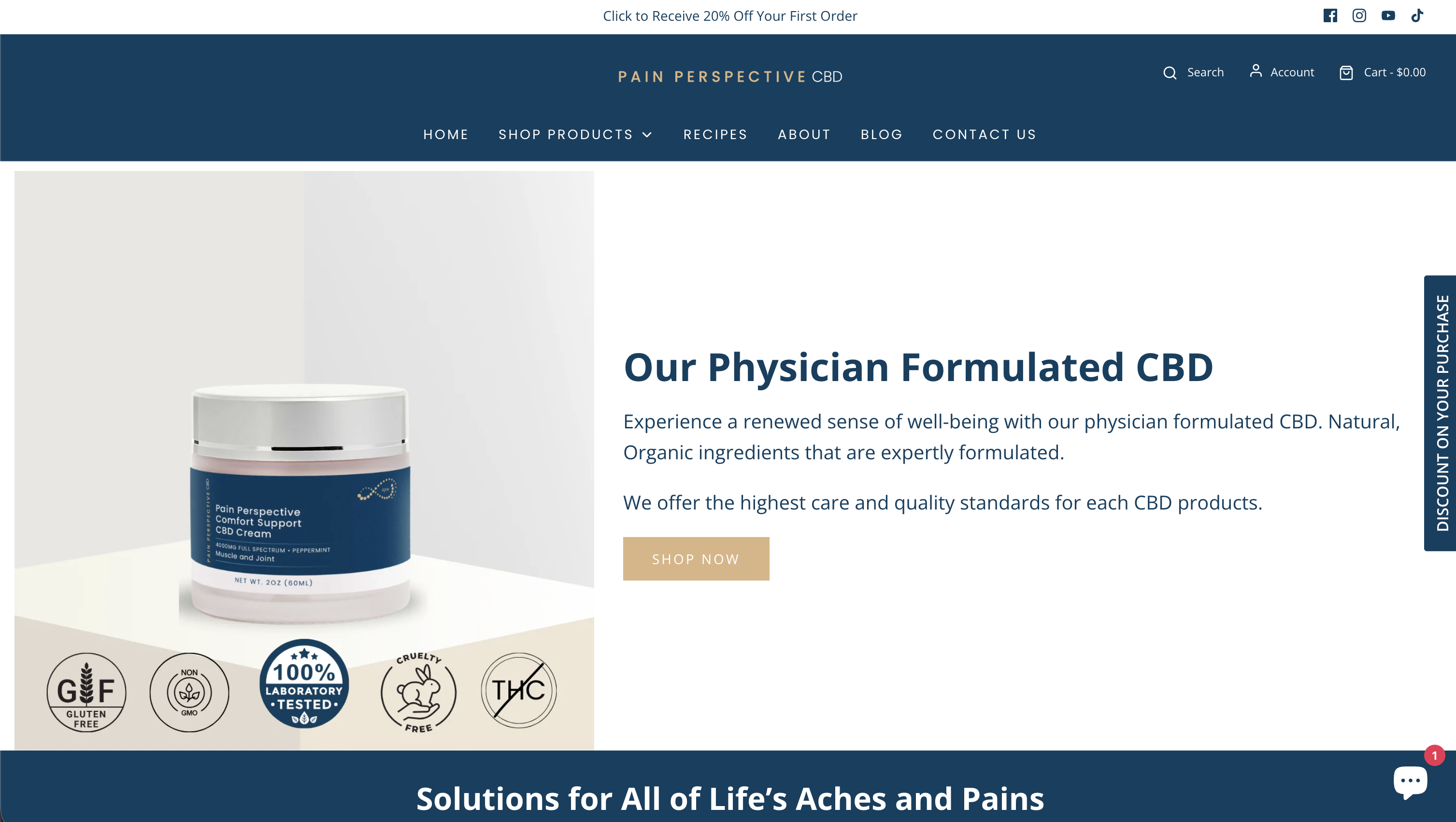 Pain Perspective CBD website built by 1StepAhead
